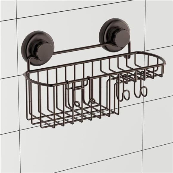 Powerful Vacuum Suction Cup Shower Caddy Basket for Shampoo - Combo Organizer - Picture 4 of 7